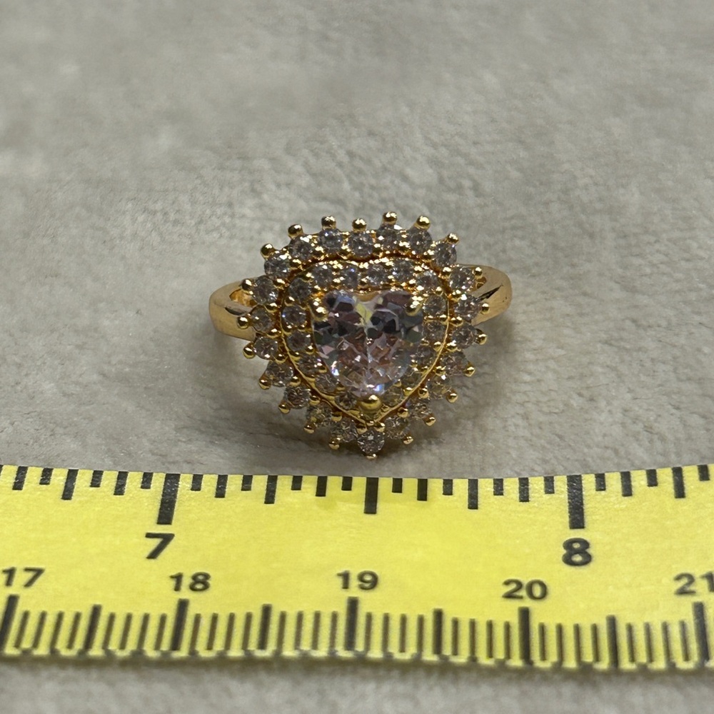 Adjustable Gold plated Heart-Shaped Ring